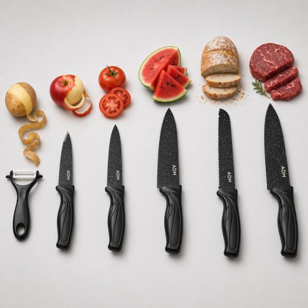 ADM Ceramic kitchen 6-Piece Knife Set