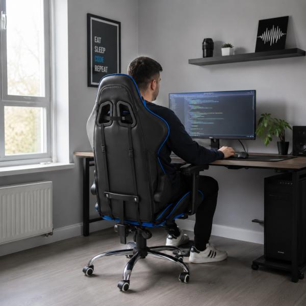 ADM Ergonomic Gaming Chair with Footrest
