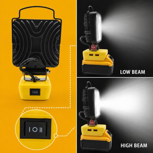 Cordless battery operated LED Work Light with USB Charging - 4800LM
