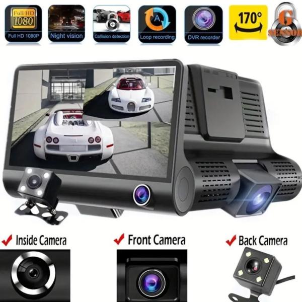 DRIVING RECORDER WITH 3 REVERSING CAMERAS FULLHD
