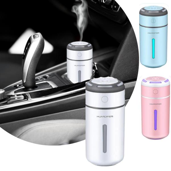 Nawilżacz samochodowy LED USB 230ml biały