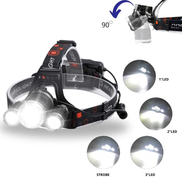 POWERFUL Headlamp 1T6+2LED