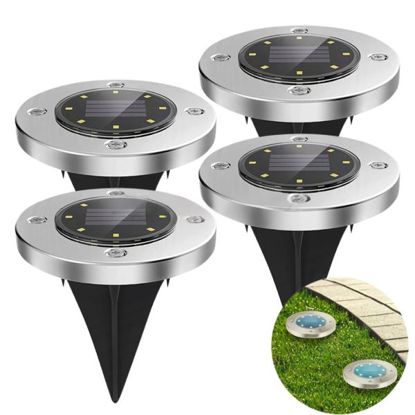 Lampy solarne LED gruntowe zestaw 4 szt