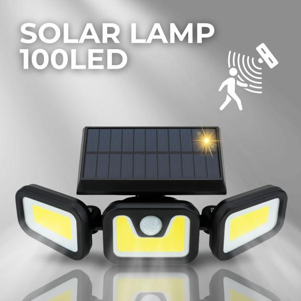 SOLAR HALOGEN LAMP 100LED TWILIGHT MOTION SENSOR