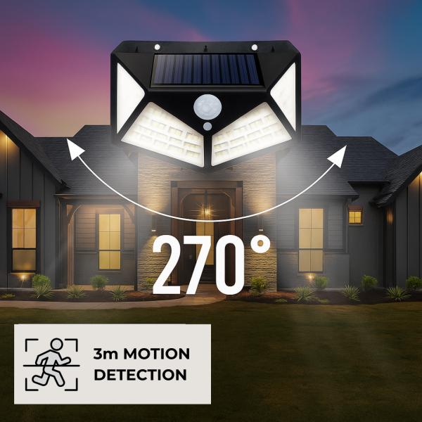 Solar Led LAMP MOTION SENSOR Wall lamp BLACK SH-100