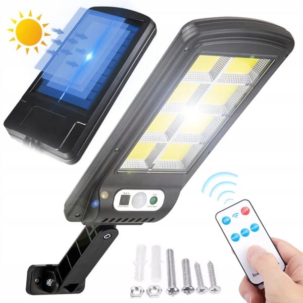 SOLAR STREET LAMP WITH MOTION SENSOR 1,800 mAh + REMOTE CONTROL