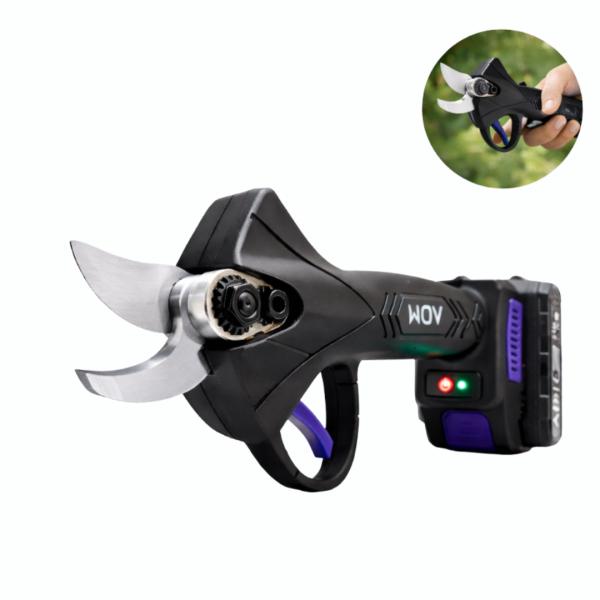 ADM Cordless electric pruner for tree branches with 2 batteries 21V-Purple
